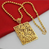 24k Vacuum Plating Hollow Follower Pendant Necklace - Men's & Women's Jewelry