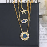 Tropical Ocean Style Layer Necklace Fish Starfish Necklace