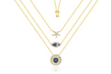 Tropical Ocean Style Layer Necklace Fish Starfish Necklace