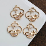 Zircon Bridge Water People Necklace Pendant DIY Earring Charm