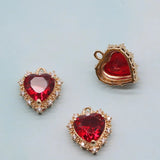 Plated Copper 16MM Zircon Heart Necklace Pendant