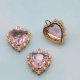 Plated Copper 16MM Zircon Heart Necklace Pendant