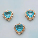 Plated Copper 16MM Zircon Heart Necklace Pendant