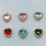 Plated Copper 16MM Zircon Heart Necklace Pendant