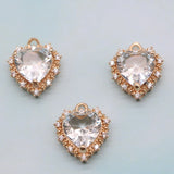 Plated Copper 16MM Zircon Heart Necklace Pendant