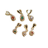 Plated Sunflower Button Zircon Water Drop Necklace Pendant
