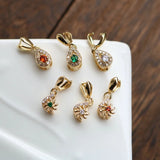 Plated Sunflower Button Zircon Water Drop Necklace Pendant