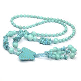 Turquoise Butterfly Necklace Women's Sweater Chain Jewelry