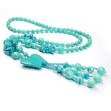 Turquoise Butterfly Necklace Women's Sweater Chain Jewelry