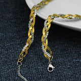 Women's Twisted Braided Snake Necklace Stainless Steel Silver Choker
