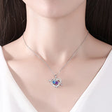 Two-Tone Diamond Love God's Arrow Necklace Heart Pendant Chain