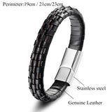 Leather Braided Wristband Stainless Steel Couple Bracelet Buddha Style