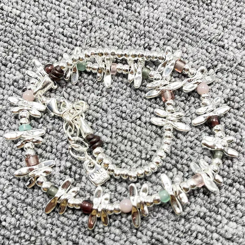 Electroplated 925 Silver Bee Beads Necklace Gift