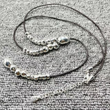 Electroplating 925 Silver Beads Rope Necklace