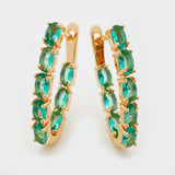 U-Shaped Hoop Earrings Rose Natural Zircon Fine Jewelry