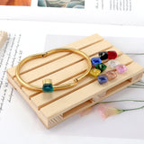 Crystal Stainless Steel Nail Bangle Bracelet for Woman