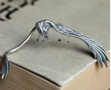 Real 925 Sterling Silver Left Ear Clip On Earrings Animal Bird Earcuff