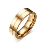 Unique Couple Wedding Ring for Women Men 6MM Stainless Steel CZ Love Gift