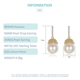 925 Silver Freshwater Pearl Drop Earrings Women's Jewelry