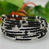 AA Crystal Bracelet 8 Rows Tible Silver Wrap Bangle