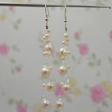 AA Pearl Earrings Freshwater Pearls Crystal S925 Silver Dangle
