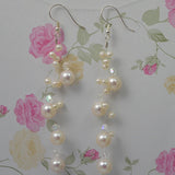 AA Pearl Earrings Freshwater Pearls Crystal S925 Silver Dangle