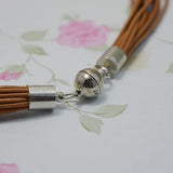 AA Leather Pearl Necklace Multicolor Freshwater Pearl Rope Necklace