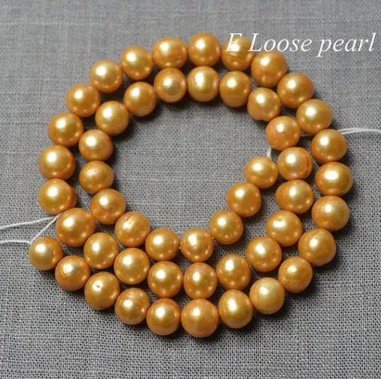 Freshwater Pearl Orange Thread Beads 8-9mm DIY Jewelry Making