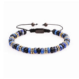 Natural Stone CZ Spacers Handcraft Beaded Adjustable Bracelet