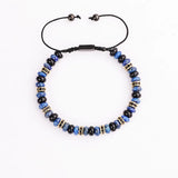 Natural Stone CZ Spacers Handcraft Beaded Adjustable Bracelet