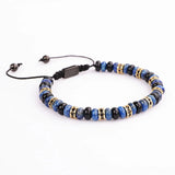 Natural Stone CZ Spacers Handcraft Beaded Adjustable Bracelet