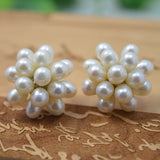 Freshwater Pearl Flower Stud Earrings for Wedding