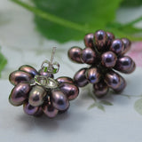 Wedding Pearl Earrings Freshwater Pearl Flower Studs
