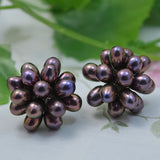 Wedding Pearl Earrings Freshwater Pearl Flower Studs