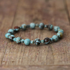 Mixed Ocean Jaspers Beads Wrap Bracelet 4mm 8mm Boho Braid Bracelet