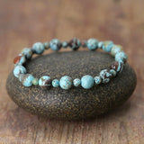 Mixed Ocean Jaspers Beads Wrap Bracelet 4mm 8mm Boho Braid Bracelet