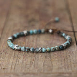 Mixed Ocean Jaspers Beads Wrap Bracelet 4mm 8mm Boho Braid Bracelet