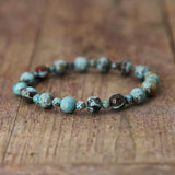 Mixed Ocean Jaspers Beads Wrap Bracelet 4mm 8mm Boho Braid Bracelet