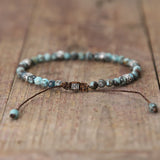 Mixed Ocean Jaspers Beads Wrap Bracelet 4mm 8mm Boho Braid Bracelet