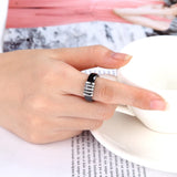 6mm Ceramic Ring Stone Crystal Wedding Engagement Jewelry