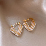 Pearl Heart Pendant Earrings Christmas Jewelry