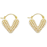 Pearl Heart Pendant Earrings Christmas Jewelry