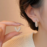 Pearl Heart Pendant Earrings Christmas Jewelry
