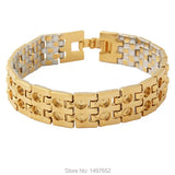 Two-Tone Men's Bracelet Gold/Silver Plated Jewelry