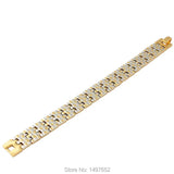 Two-Tone Men's Bracelet Gold/Silver Plated Jewelry