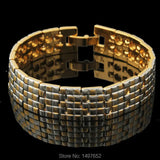 Two-Tone Men's Bracelet Gold/Silver Plated Jewelry