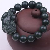 Natural Green Hetian Jade Bracelet 12/14/16/18MM Round Beads Jewelry