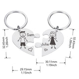 Jigsaw Puzzle Heart Key Chain Set Personalized Gift