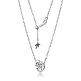 Family Tree Heart Necklace 925 Sterling Silver Pendant