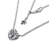 Family Tree Heart Necklace 925 Sterling Silver Pendant
